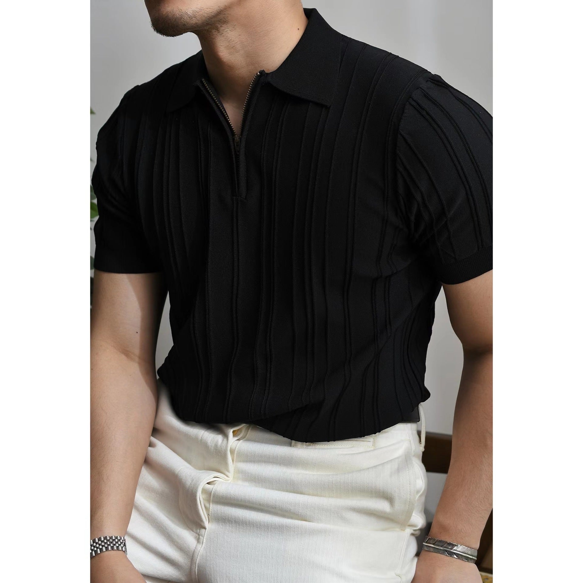 Alessio Zip Knit Polo