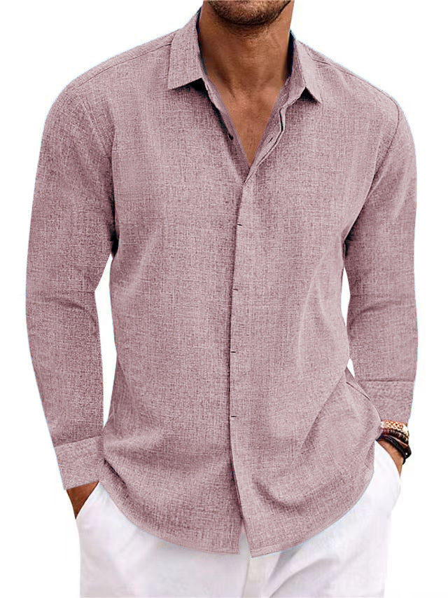 Hudson Luxe Long-Sleeve Cotton-Linen Shirt