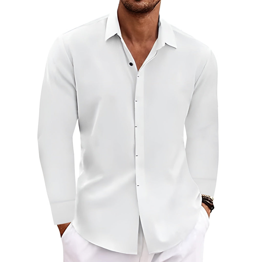 Hudson Luxe Long-Sleeve Cotton-Linen Shirt