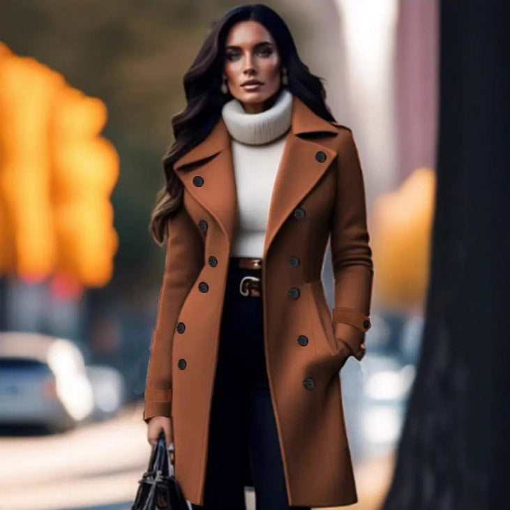 Celeste Luxe Double-Breasted Wool Coat