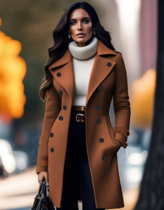 Celeste Luxe Double-Breasted Wool Coat