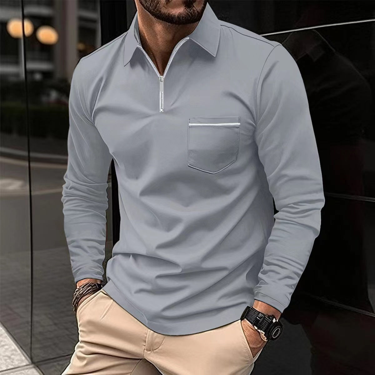 Harrison Luxe Long-Sleeve Polo