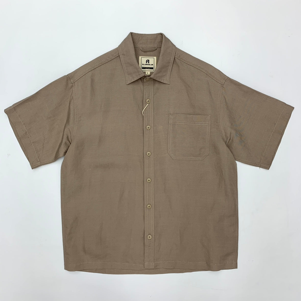 Flat Hem Cotton And Linen Short-sleeved Shirt Men's Japanese-style Retro Linen