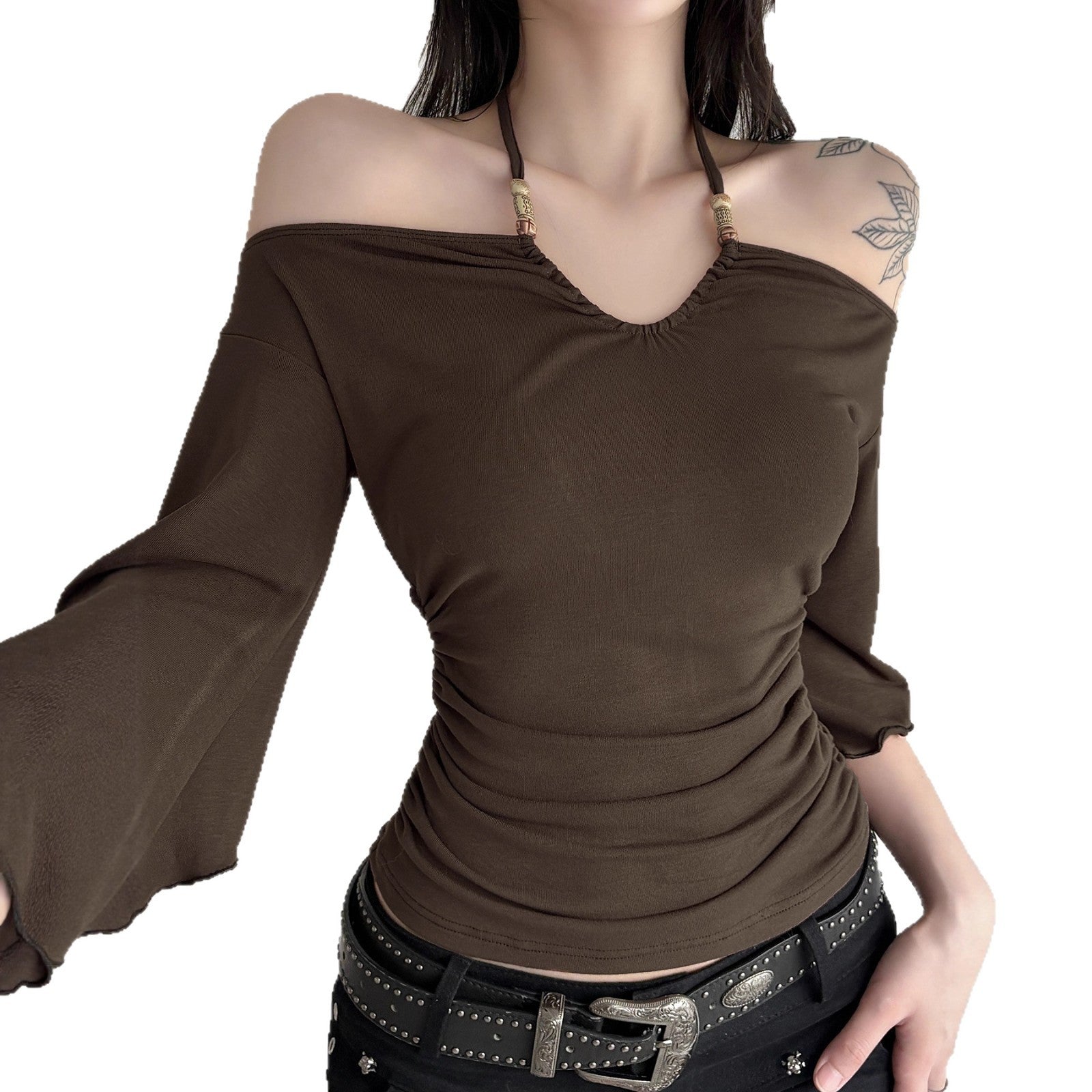 Sienna Muse Beaded Halter Blouse