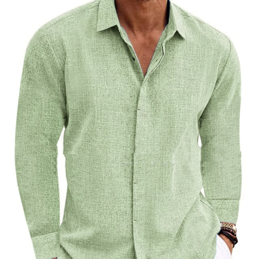 Hudson Luxe Long-Sleeve Cotton-Linen Shirt