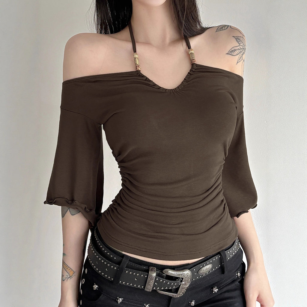 Sienna Muse Beaded Halter Blouse