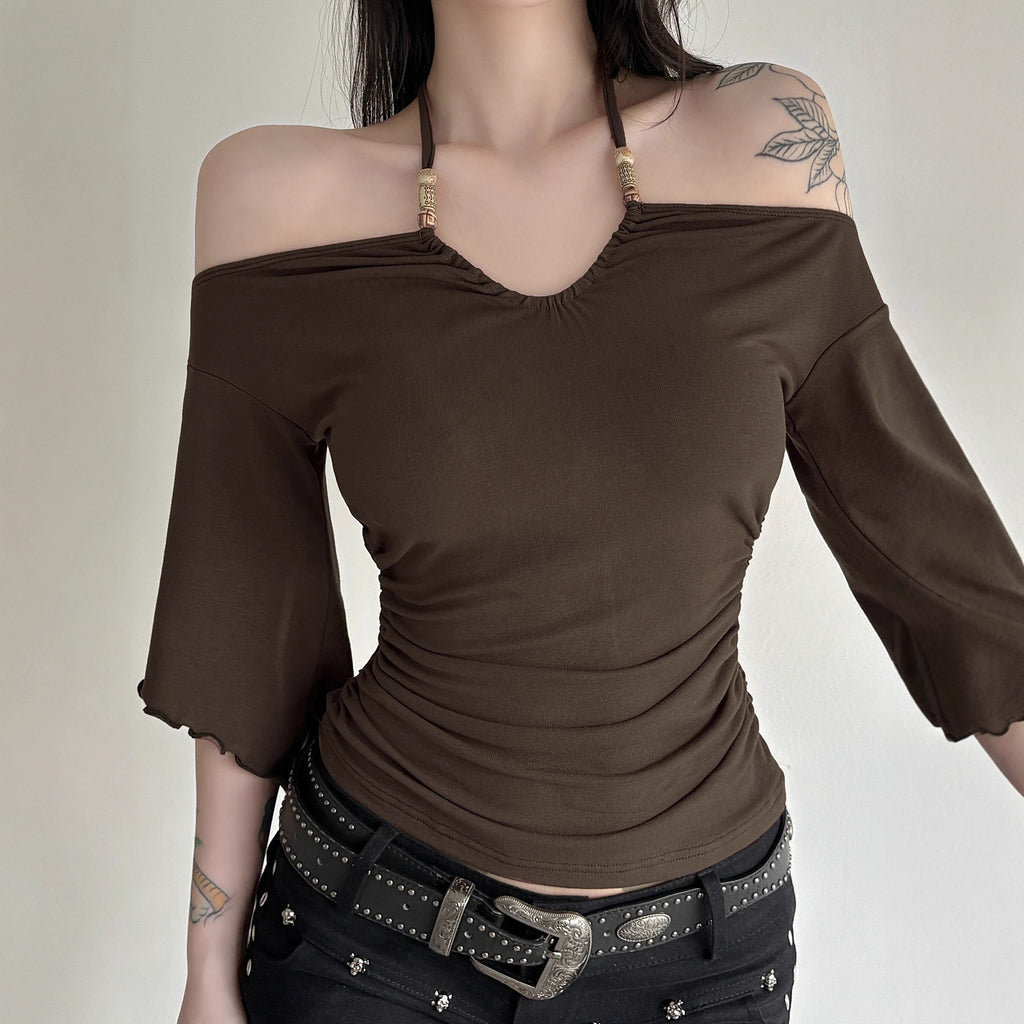 Sienna Muse Beaded Halter Blouse