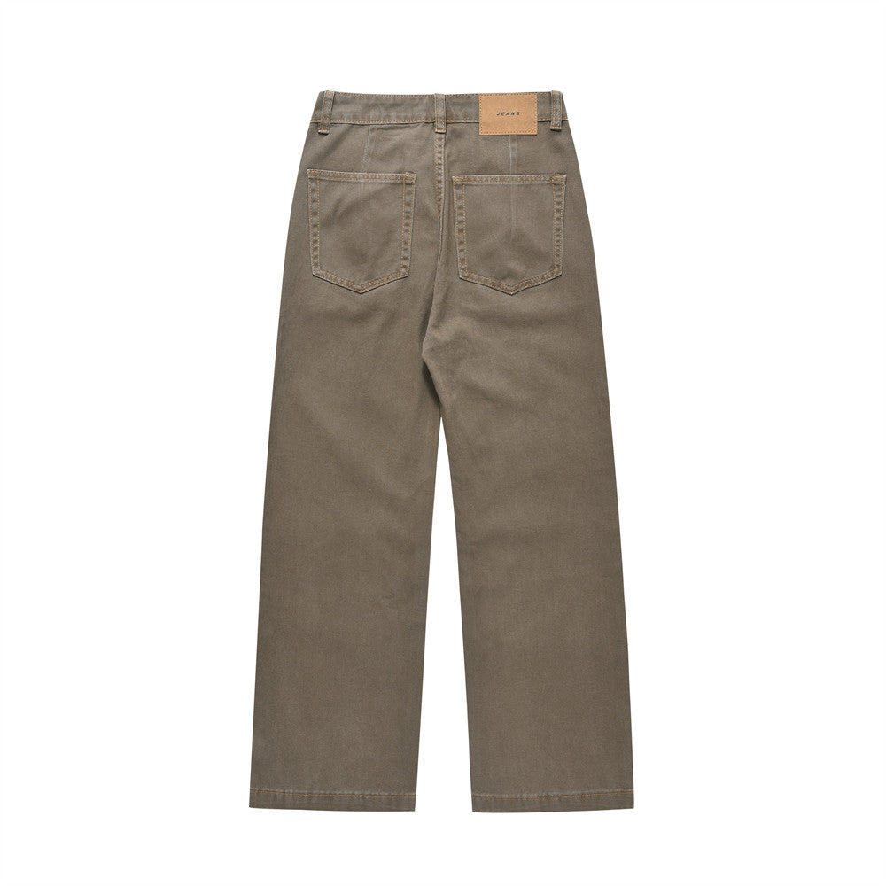 Retro Denim Straight-Leg Trousers for Men