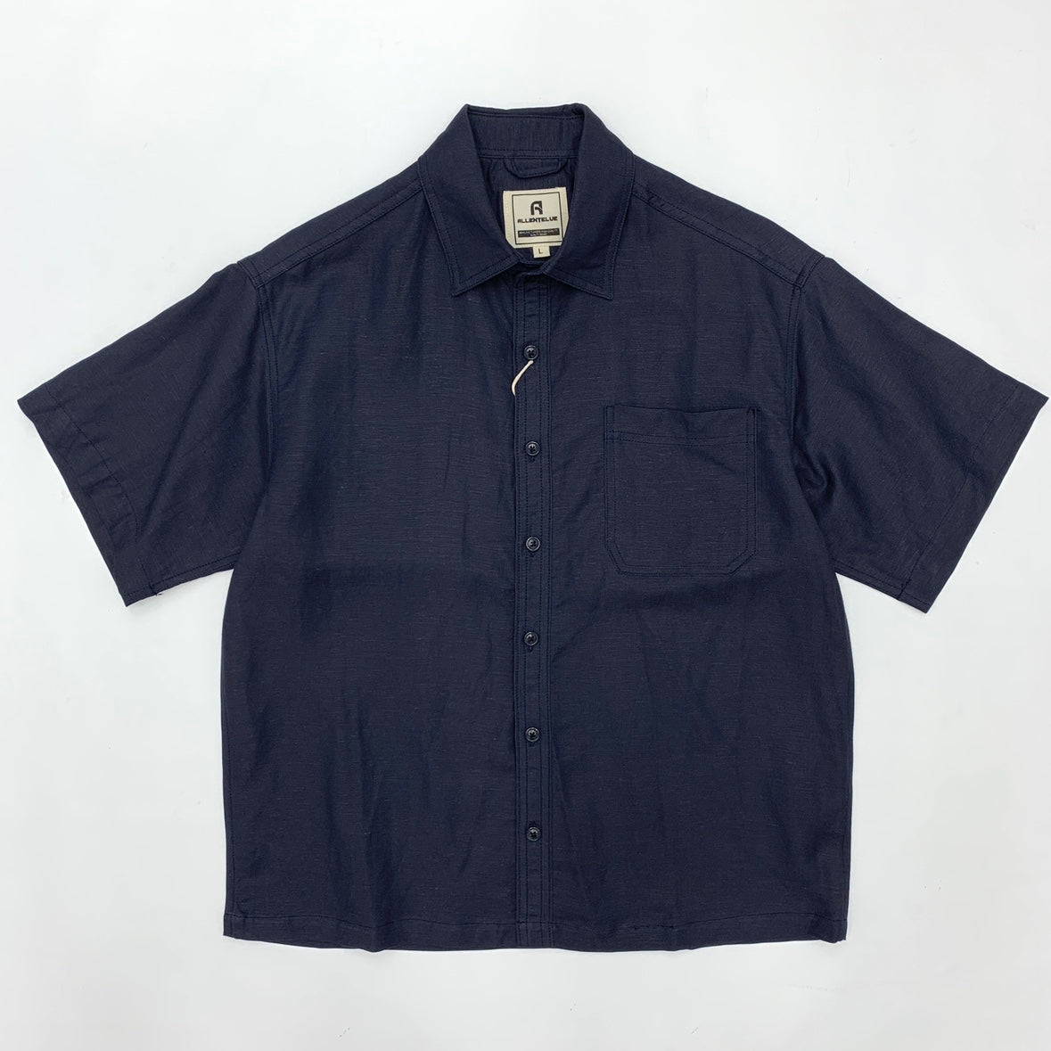 Flat Hem Cotton And Linen Short-sleeved Shirt Men's Japanese-style Retro Linen