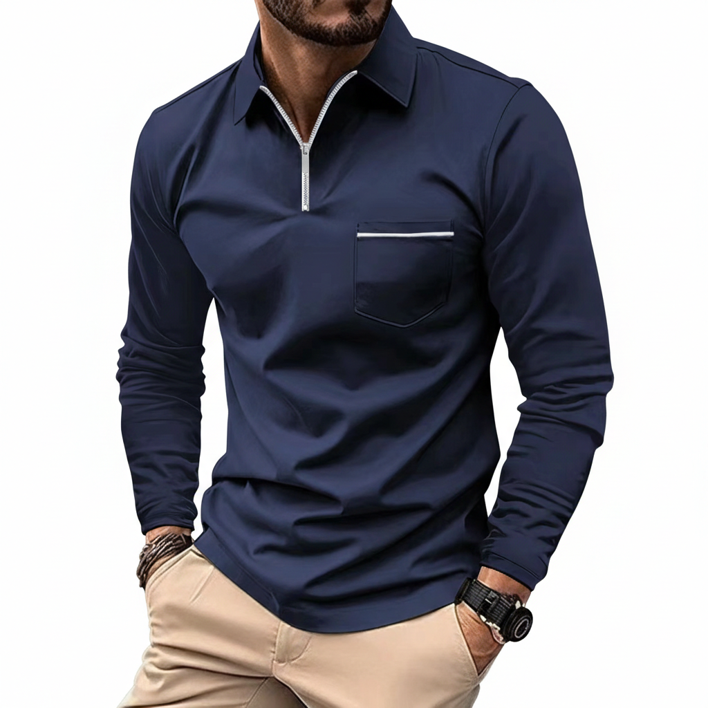 Harrison Luxe Long-Sleeve Polo