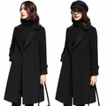 Noir Élégance Long Wool Coat