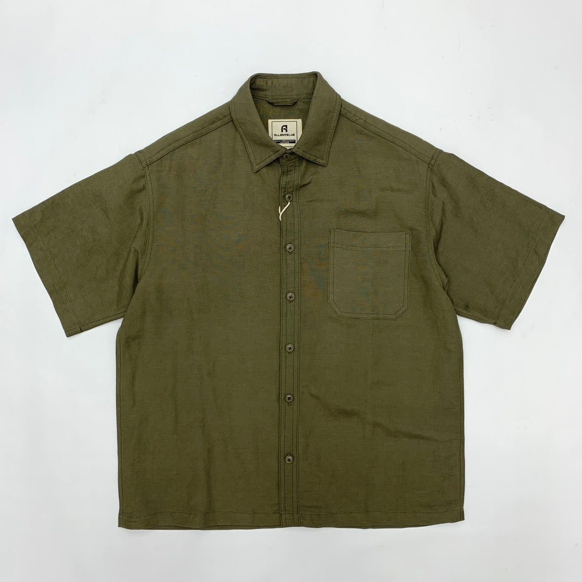 Flat Hem Cotton And Linen Short-sleeved Shirt Men's Japanese-style Retro Linen