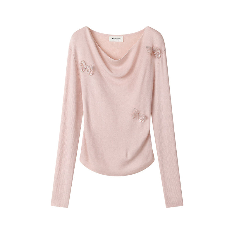 Blush Étoile 3D Butterfly Knit