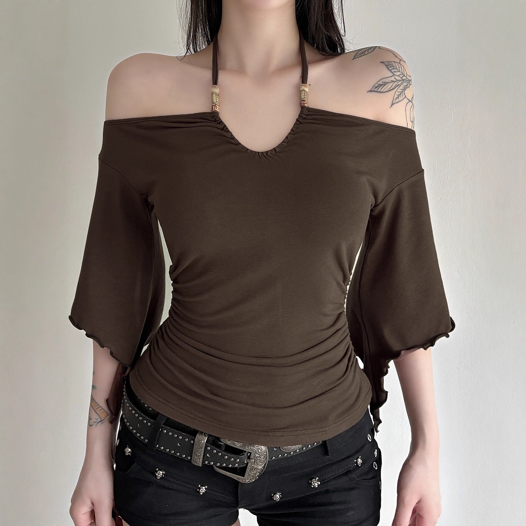 Sienna Muse Beaded Halter Blouse