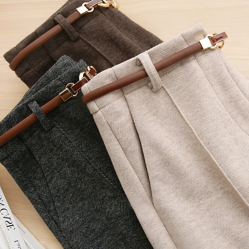 Warm Ease Faux Wool Straight-Leg Pants