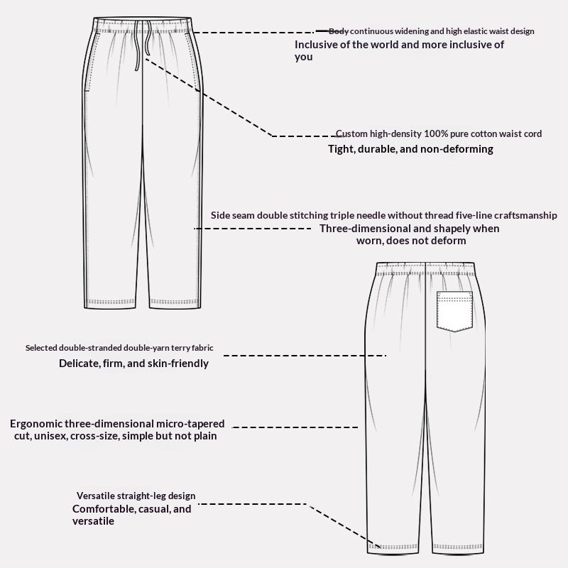 Loose Straight-leg Ankle-cuff Track Pants