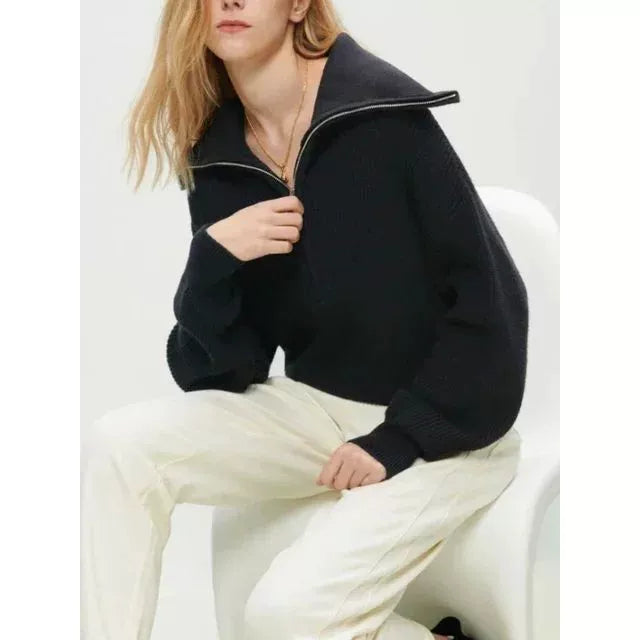 Arden Ribbed Zip Knit – Soft Luxe Edition