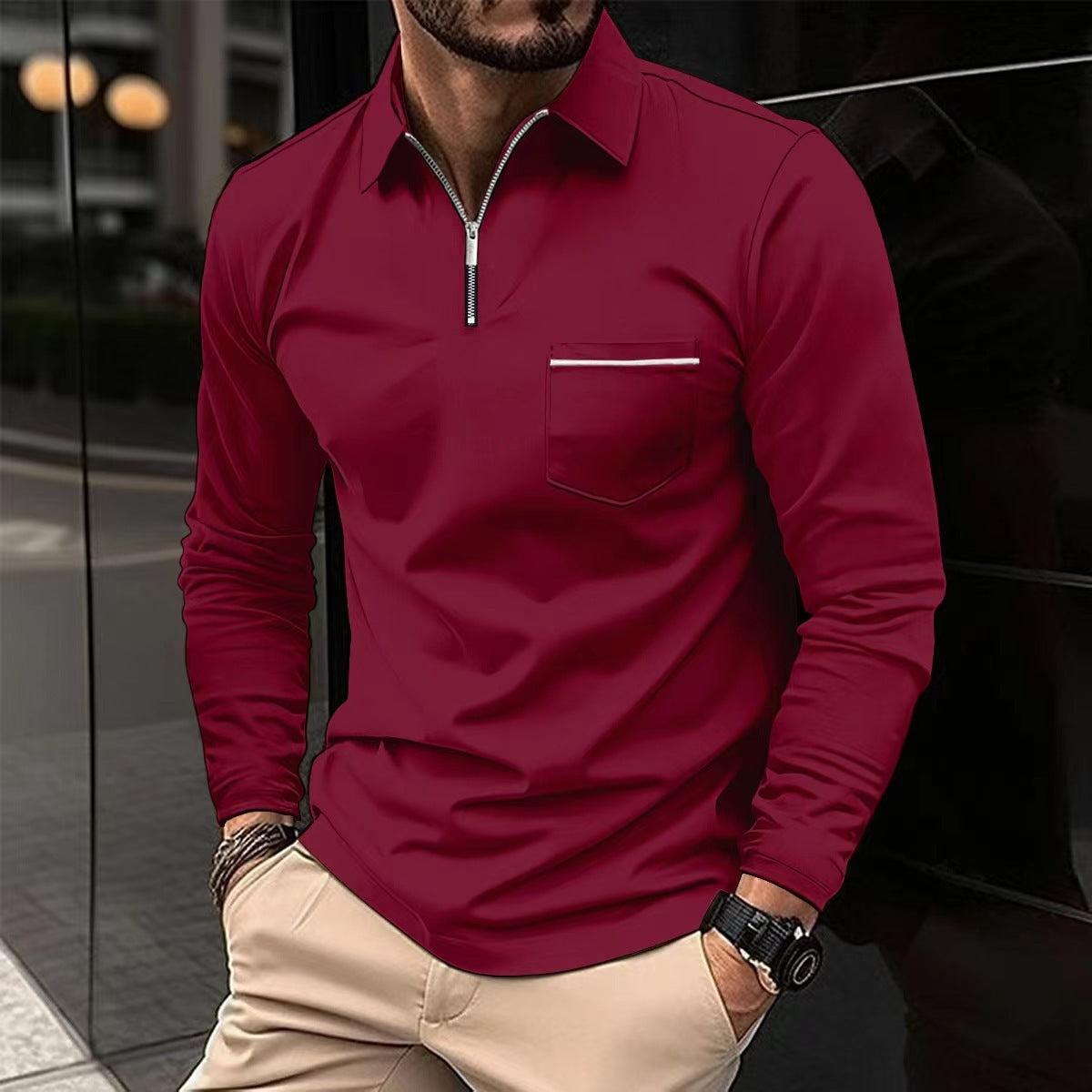 Harrison Luxe Long-Sleeve Polo