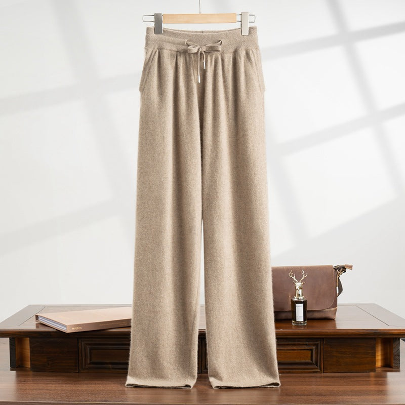 Men's Elastic High Waist Business Versatile Casual Loose Wide Leg Straight Pants