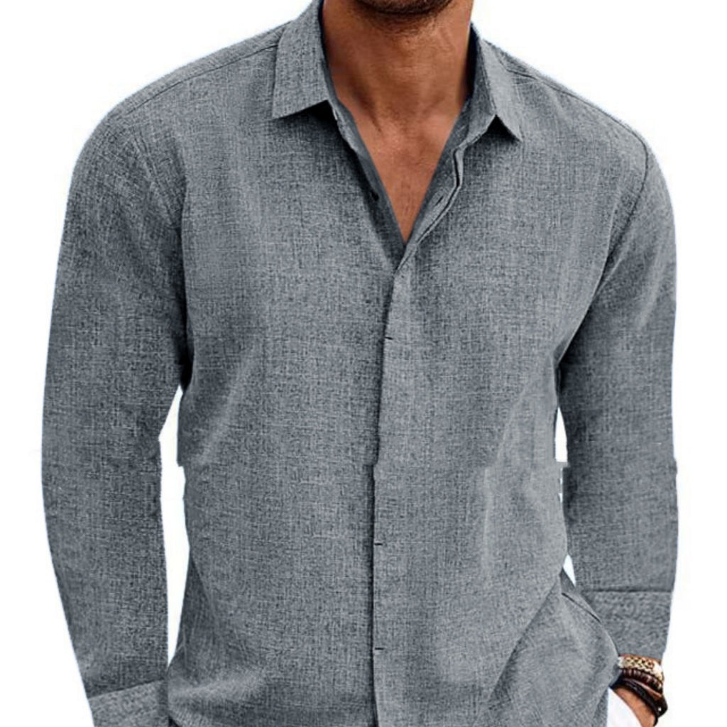 Hudson Luxe Long-Sleeve Cotton-Linen Shirt