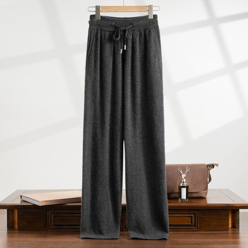Men's Elastic High Waist Business Versatile Casual Loose Wide Leg Straight Pants