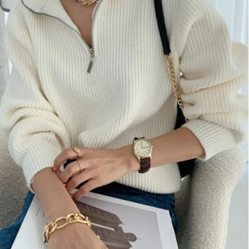 Arden Ribbed Zip Knit – Soft Luxe Edition