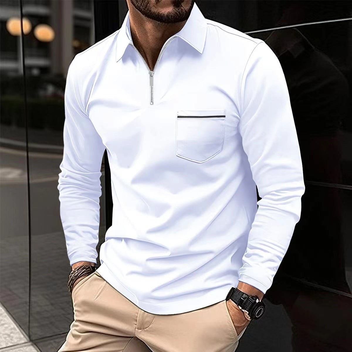 Harrison Luxe Long-Sleeve Polo