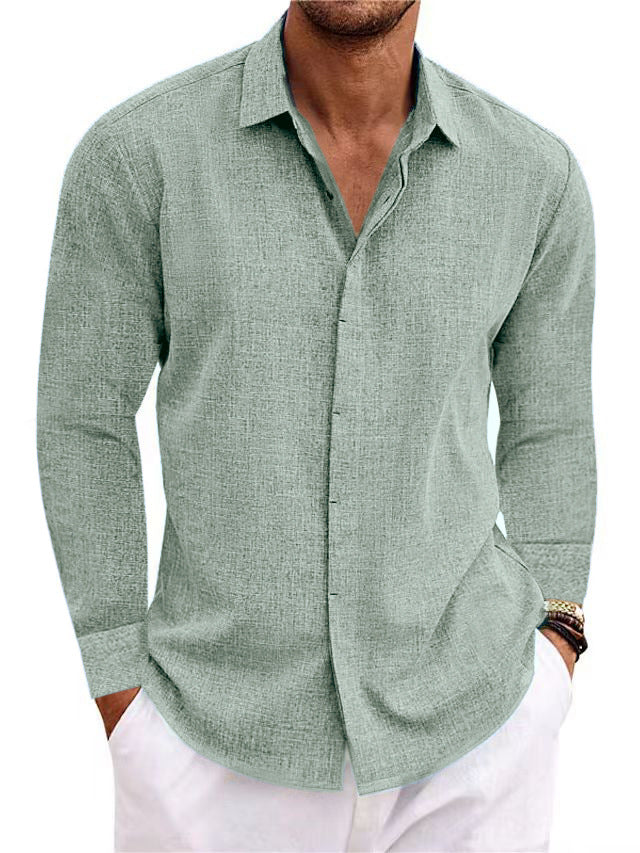 Hudson Luxe Long-Sleeve Cotton-Linen Shirt